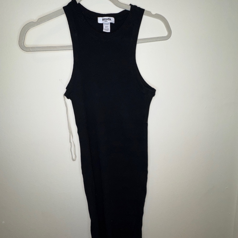 RSQ Black Ribbed Midi Dress